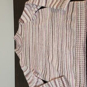 Appleseed’s Wool Blend Pink Knit Sweater Sz Large Mock Neck